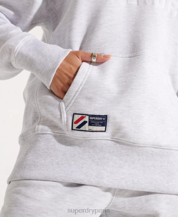 Superdry femmes sweat à capuche oversize appliqué D64Z3449 vêtements gris clair