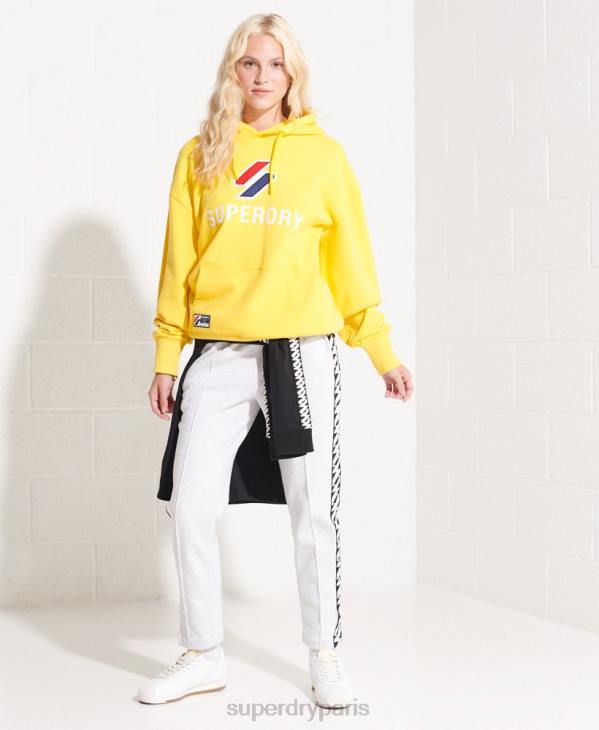 Superdry femmes sweat à capuche oversize appliqué D64Z5992 vêtements jaune