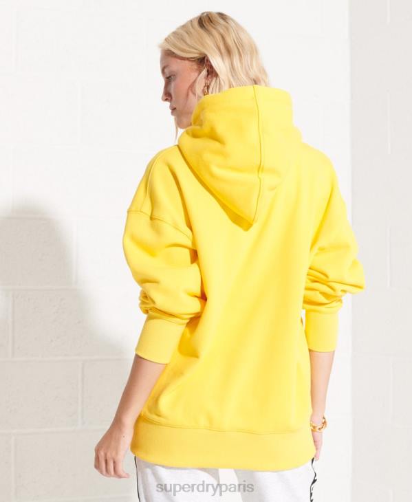 Superdry femmes sweat à capuche oversize appliqué D64Z5992 vêtements jaune