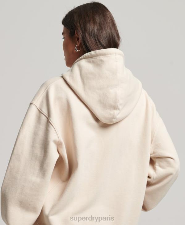 Superdry femmes sweat à capuche oversize avec logo code s D64Z5911 vêtements crème