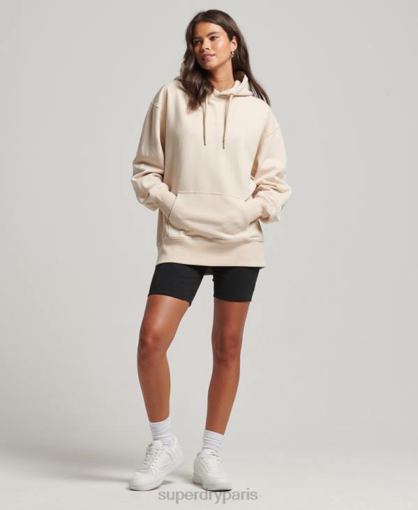 Superdry femmes sweat à capuche oversize avec logo code s D64Z5911 vêtements crème