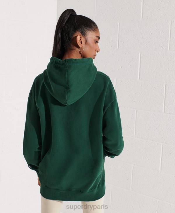 Superdry femmes sweat à capuche oversize city college D64Z5993 vêtements vert