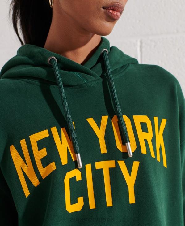 Superdry femmes sweat à capuche oversize city college D64Z5993 vêtements vert