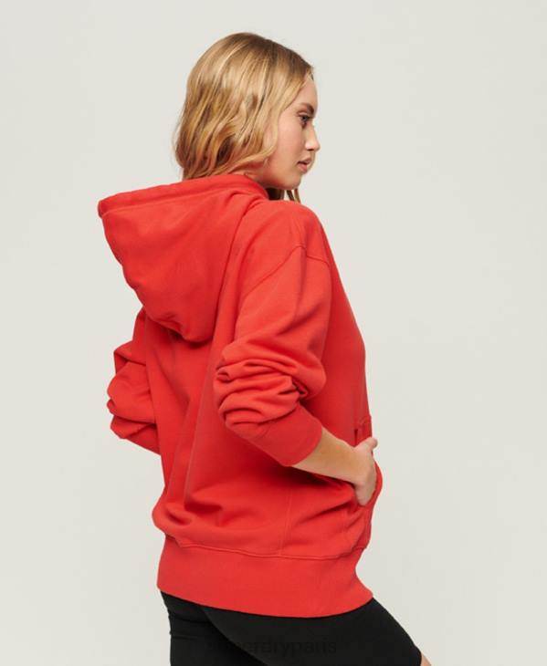 Superdry femmes sweat à capuche oversize code heraldry D64Z2018 vêtements rouge