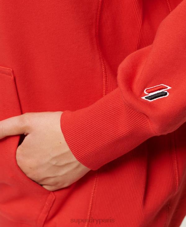 Superdry femmes sweat à capuche oversize code heraldry D64Z2018 vêtements rouge