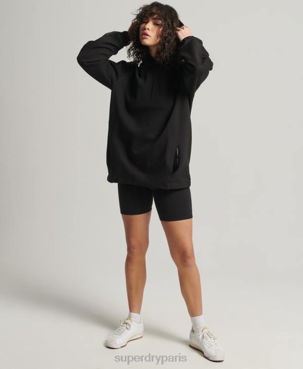 Superdry femmes sweat à capuche oversize code tech D64Z5789 vêtements noir