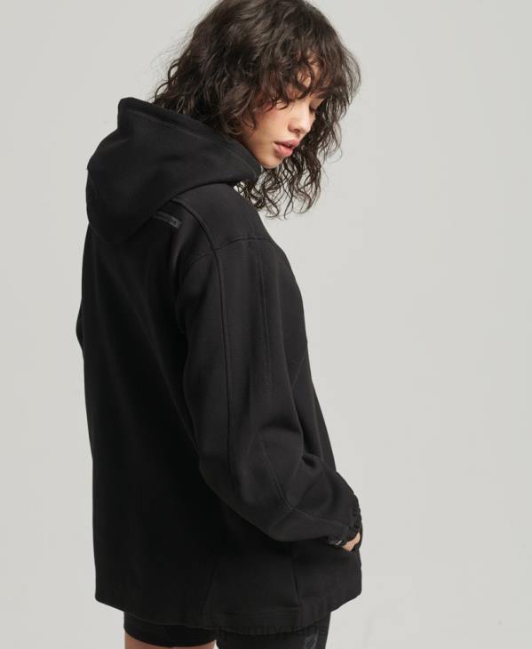 Superdry femmes sweat à capuche oversize code tech D64Z5789 vêtements noir