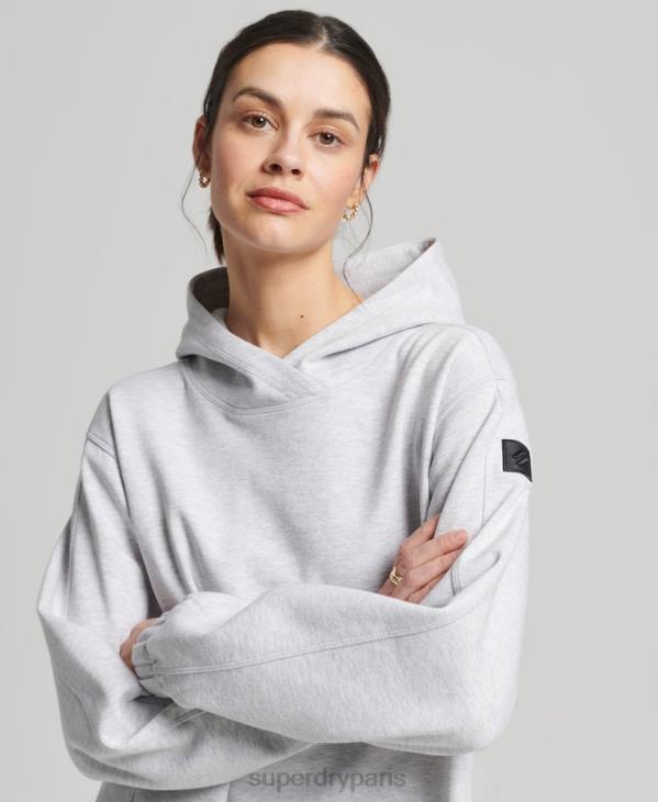 Superdry femmes sweat à capuche oversize code tech D64Z5790 vêtements gris