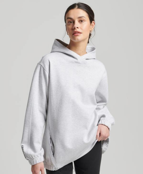 Superdry femmes sweat à capuche oversize code tech D64Z5790 vêtements gris