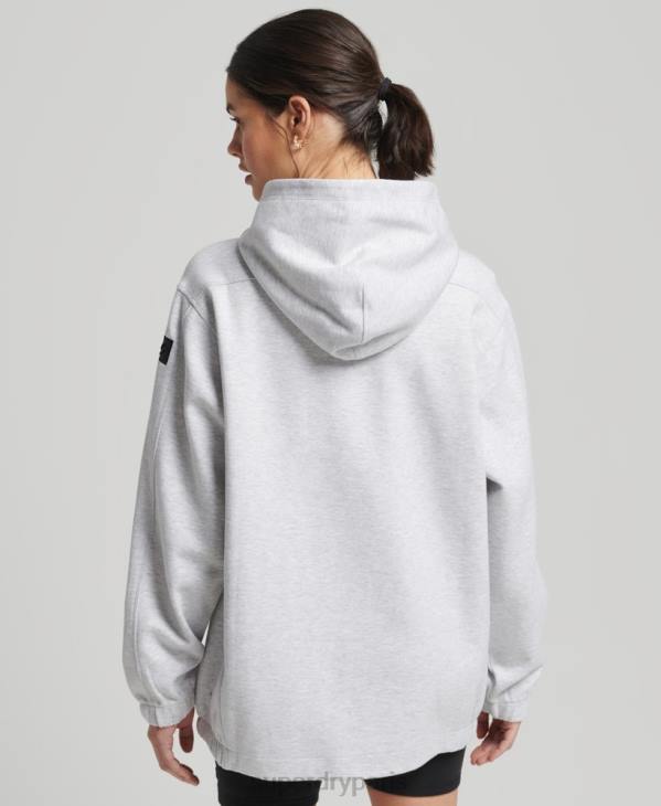 Superdry femmes sweat à capuche oversize code tech D64Z5790 vêtements gris