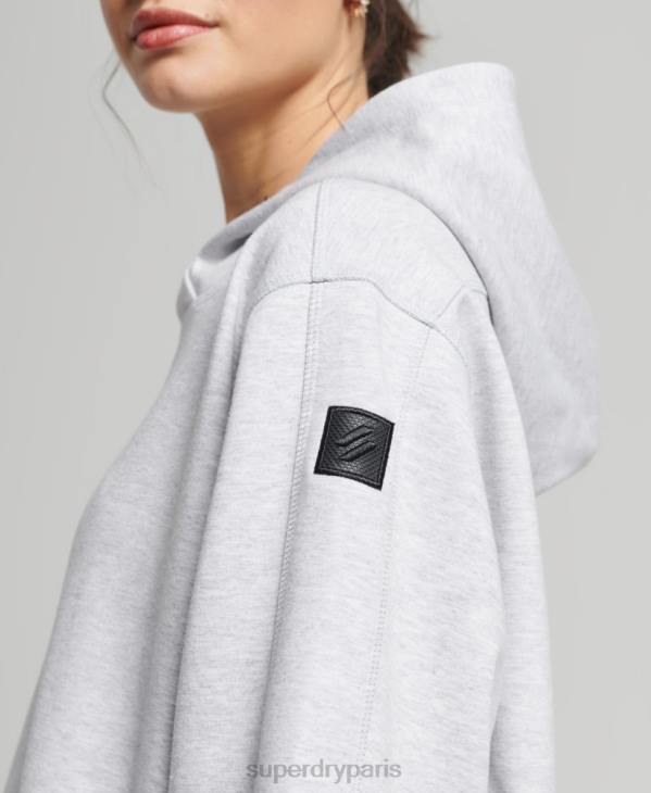 Superdry femmes sweat à capuche oversize code tech D64Z5790 vêtements gris