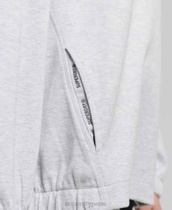 Superdry femmes sweat à capuche oversize code tech D64Z5790 vêtements gris