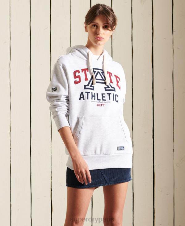 Superdry femmes sweat à capuche oversize d'état collégial D64Z5846 vêtements gris clair