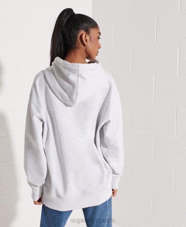 Superdry femmes sweat à capuche oversize en chenille à logo code D64Z6174 vêtements gris clair