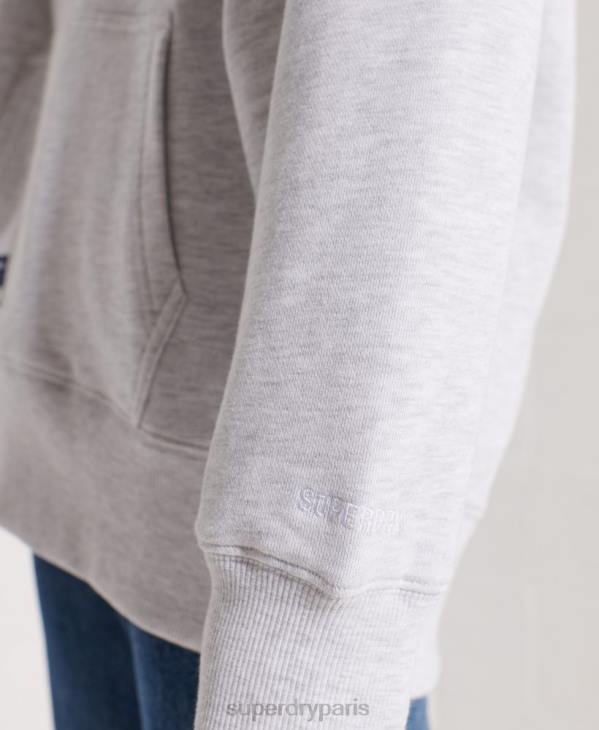 Superdry femmes sweat à capuche oversize en chenille à logo code D64Z6174 vêtements gris clair