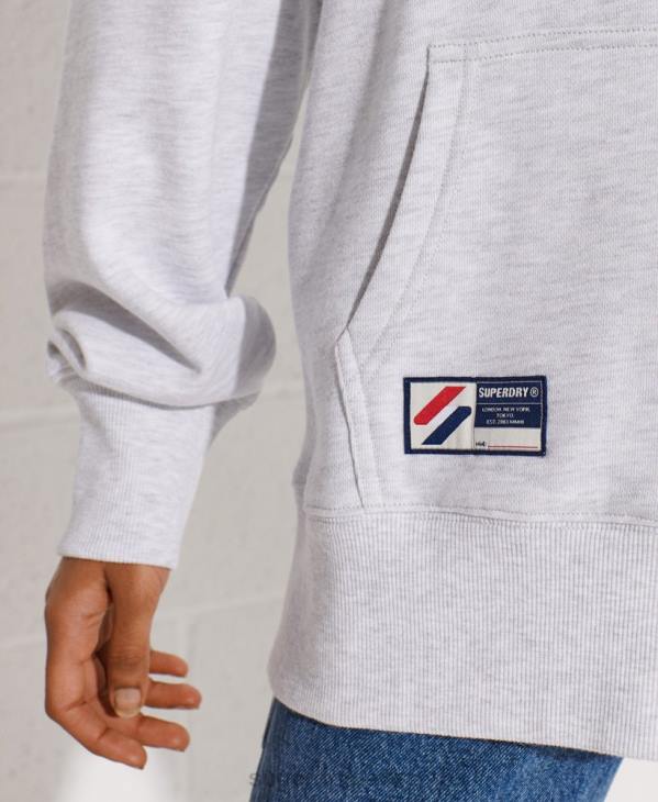 Superdry femmes sweat à capuche oversize en chenille à logo code D64Z6174 vêtements gris clair