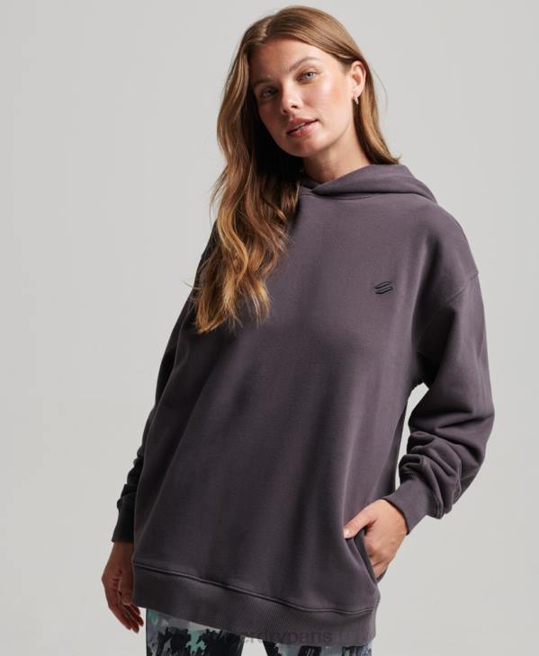 Superdry femmes sweat à capuche oversize en coton biologique D64Z6032 vêtements violet