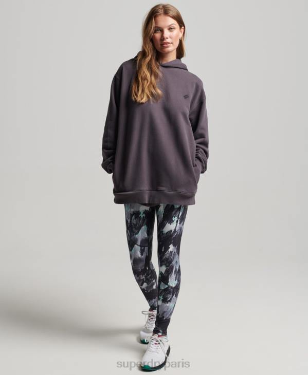 Superdry femmes sweat à capuche oversize en coton biologique D64Z6032 vêtements violet
