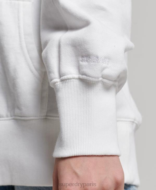 Superdry femmes sweat à capuche oversize essentiel en coton biologique D64Z5768 vêtements blanc