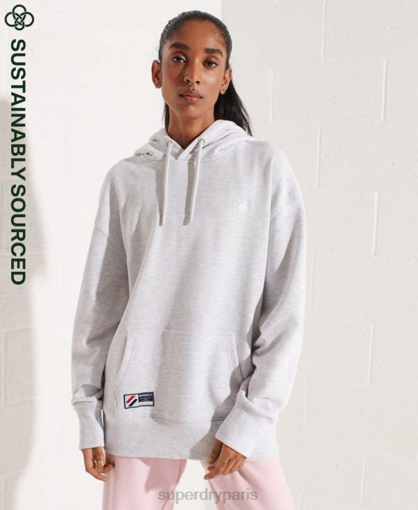Superdry femmes sweat à capuche oversize essentiel en coton biologique D64Z5852 vêtements gris clair