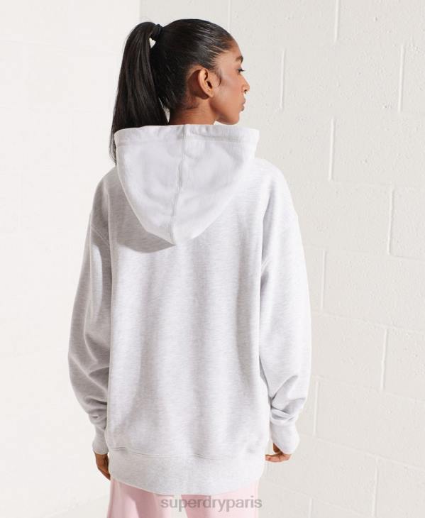 Superdry femmes sweat à capuche oversize essentiel en coton biologique D64Z5852 vêtements gris clair