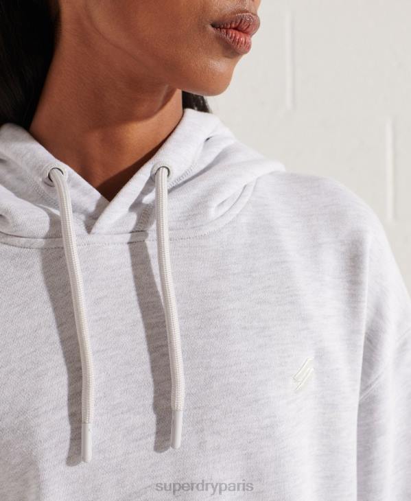 Superdry femmes sweat à capuche oversize essentiel en coton biologique D64Z5852 vêtements gris clair