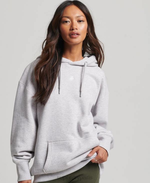 Superdry femmes sweat à capuche oversize à imprimé script D64Z5801 vêtements gris