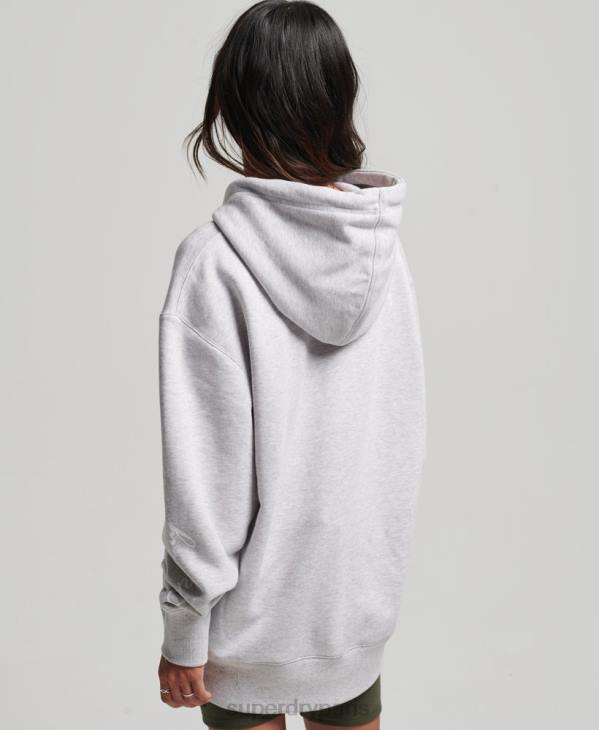 Superdry femmes sweat à capuche oversize à imprimé script D64Z5801 vêtements gris