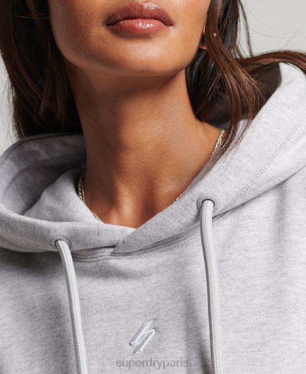 Superdry femmes sweat à capuche oversize à imprimé script D64Z5801 vêtements gris
