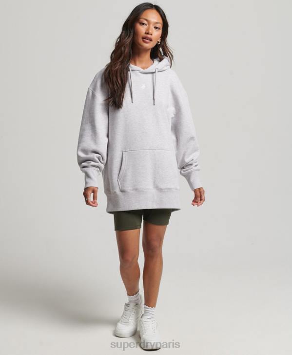Superdry femmes sweat à capuche oversize à imprimé script D64Z5801 vêtements gris