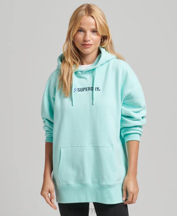 Superdry femmes sweat à capuche oversize à logo appliqué D64Z3434 vêtements bleu