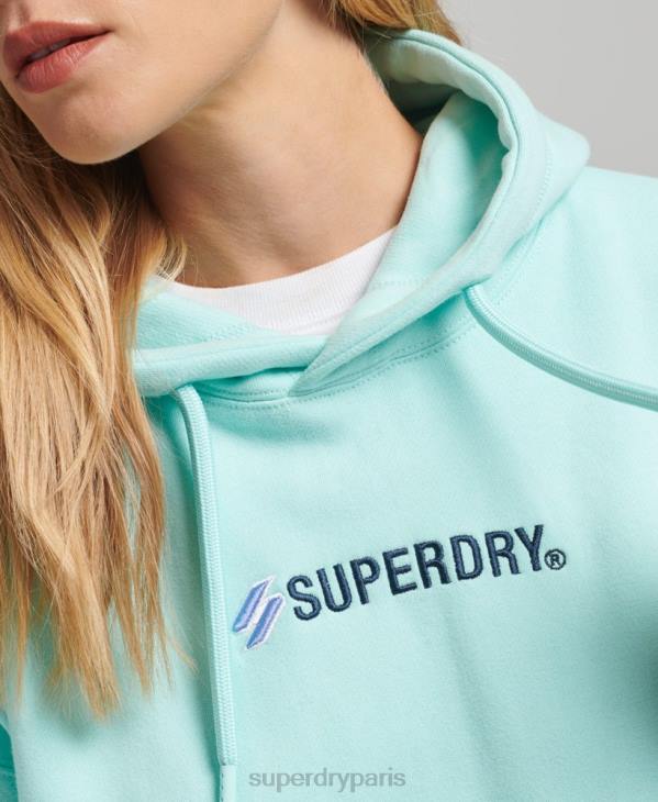 Superdry femmes sweat à capuche oversize à logo appliqué D64Z3434 vêtements bleu