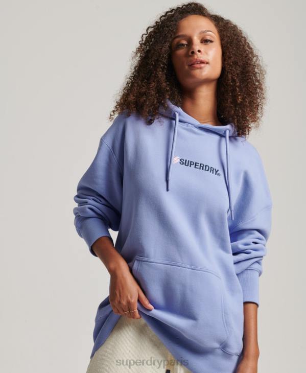 Superdry femmes sweat à capuche oversize à logo appliqué D64Z3442 vêtements violet
