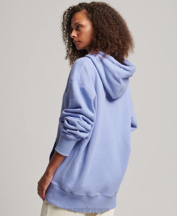 Superdry femmes sweat à capuche oversize à logo appliqué D64Z3442 vêtements violet