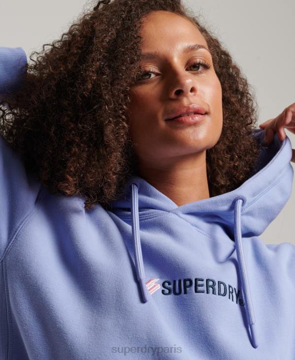 Superdry femmes sweat à capuche oversize à logo appliqué D64Z3442 vêtements violet