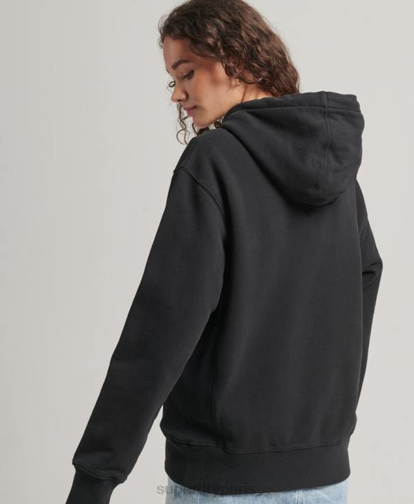 Superdry femmes sweat à capuche oversize à logo en demi-teinte D64Z5791 vêtements noir