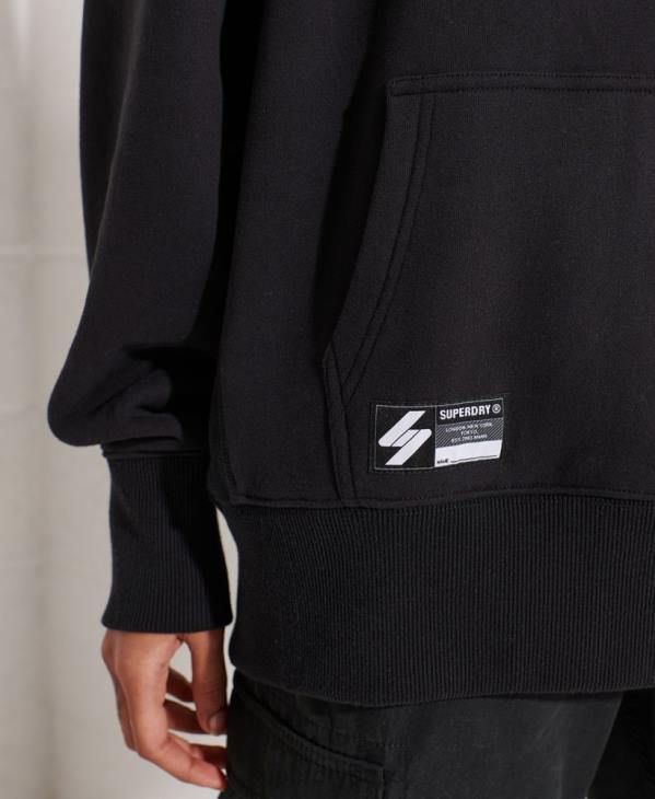 Superdry femmes sweat à capuche oversize à micro logo D64Z5843 vêtements noir