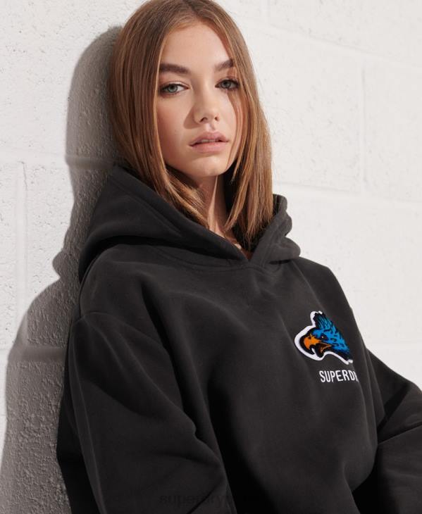 Superdry femmes sweat à capuche oversize modern franchise D64Z3453 vêtements noir
