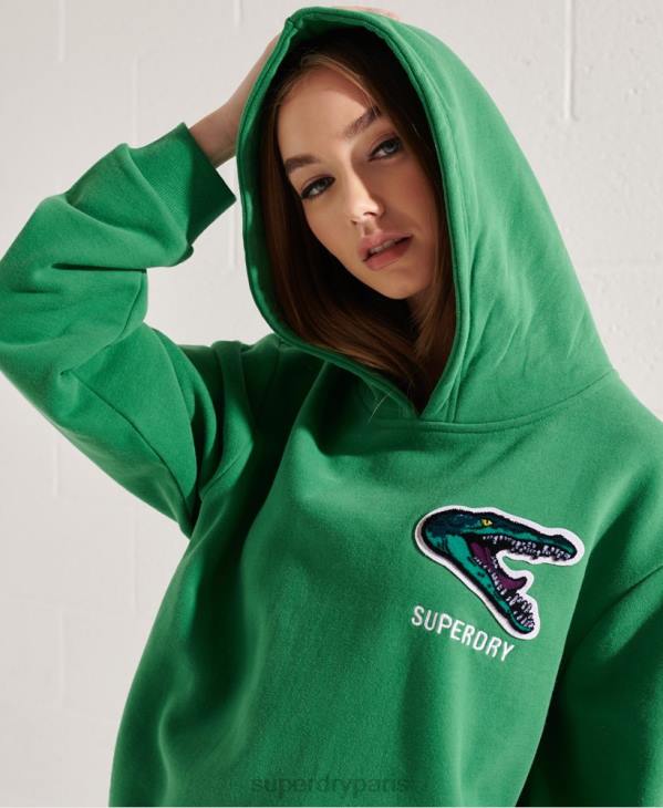 Superdry femmes sweat à capuche oversize modern franchise D64Z6052 vêtements vert