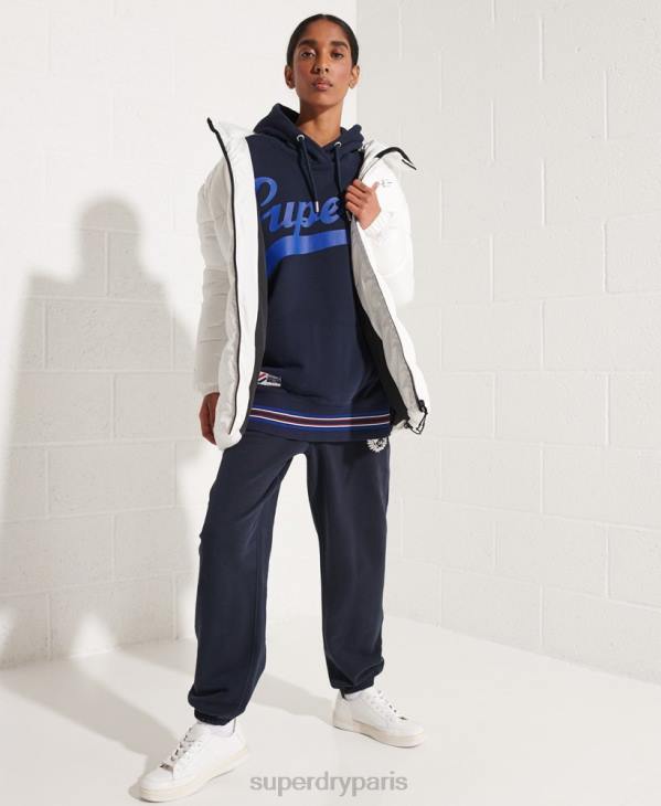 Superdry femmes sweat à capuche oversize rayé D64Z5964 vêtements marine