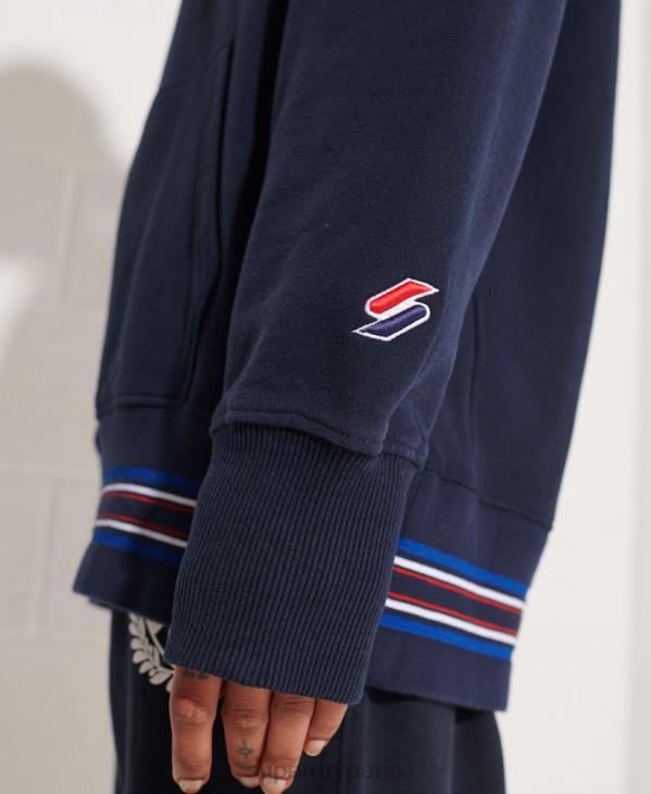 Superdry femmes sweat à capuche oversize rayé D64Z5964 vêtements marine