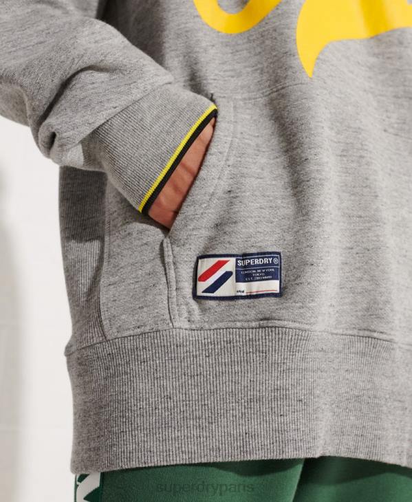 Superdry femmes sweat à capuche oversize rayé D64Z5976 vêtements gris clair