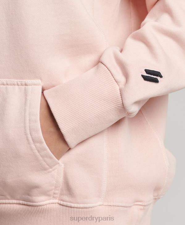 Superdry femmes sweat à capuche oversize teint en pièce avec logo code D64Z5775 vêtements rose