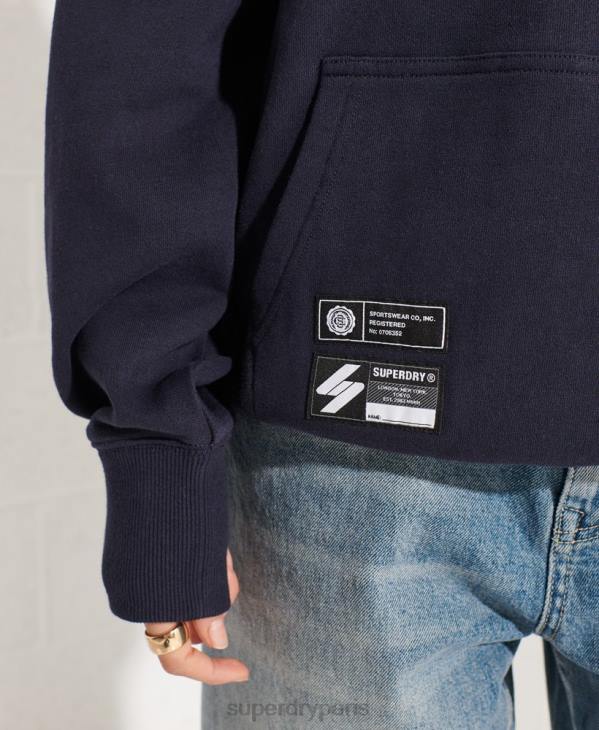 Superdry femmes sweat à capuche oversize varsity arch D64Z3377 vêtements marine