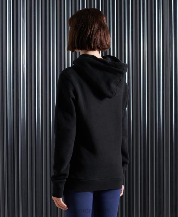 Superdry femmes sweat à capuche photo vintage logo nyc D64Z3503 vêtements noir
