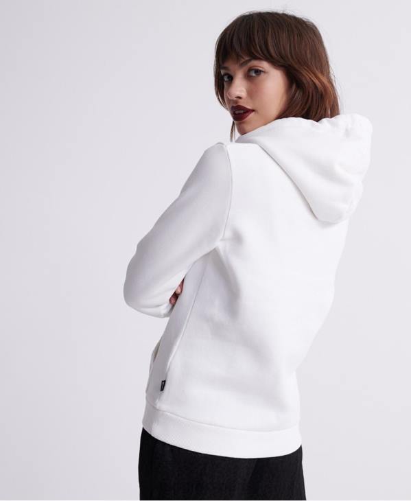 Superdry femmes sweat à capuche réfléchissant à logo vintage D64Z3511 vêtements crème