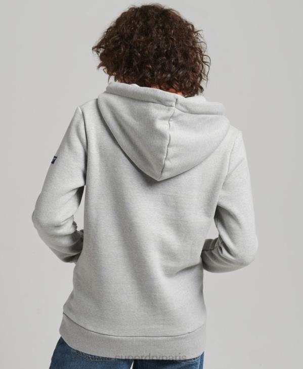 Superdry femmes sweat à capuche script nostalgie D64Z3418 vêtements gris