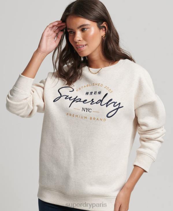 Superdry femmes sweat à capuche établi D64Z3499 vêtements beige