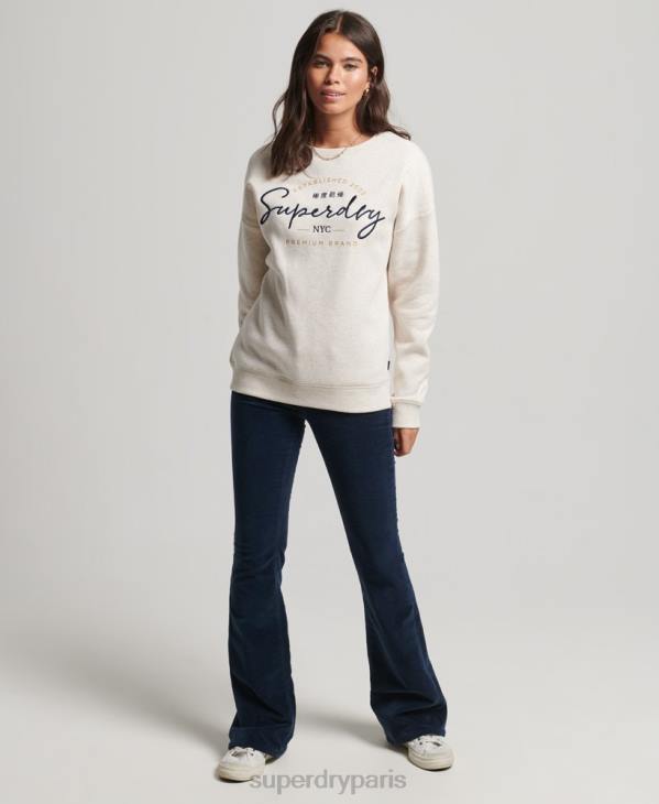 Superdry femmes sweat à capuche établi D64Z3499 vêtements beige
