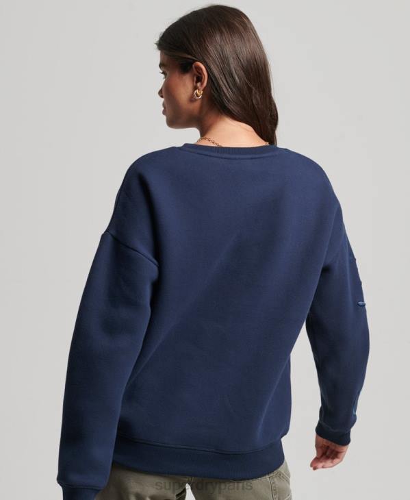 Superdry femmes sweat à capuche établi D64Z5879 vêtements marine
